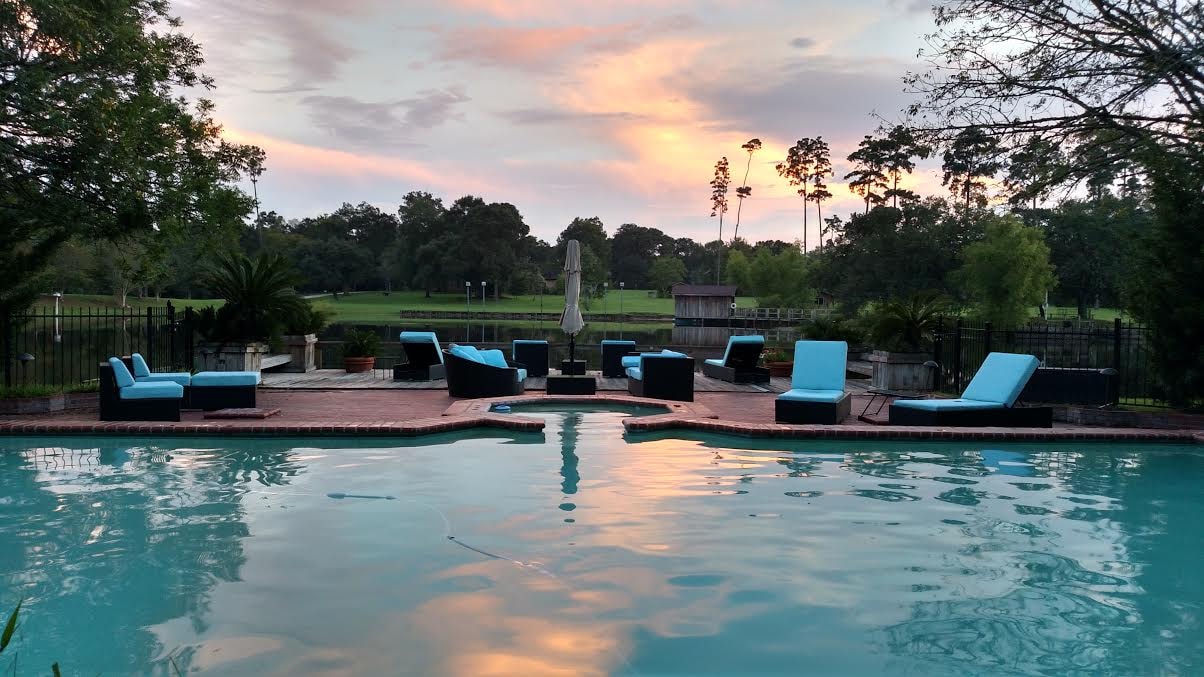 Ranch pool at sunset, September 2016